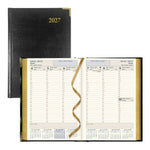 Brownline Executive 12-Month Weekly Planner 2027, Trilingual, Bonded Leather, Black, 8-1/4"x5-1/2"