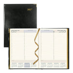 Brownline Executive 12-Month Daily Planner 2027, Trilingual, Bonded Leather, Black, 10-7/8"x7-5/8"