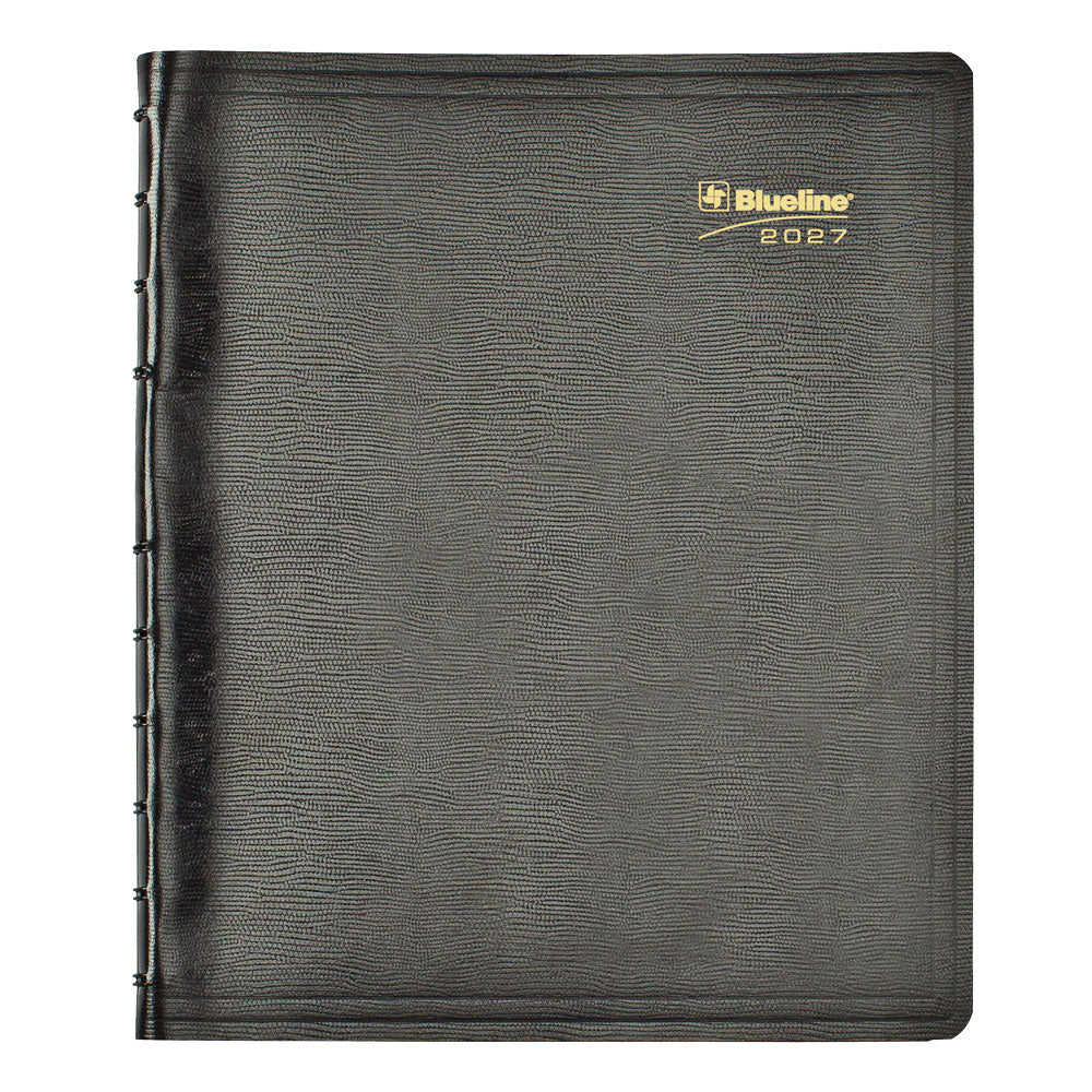 Blueline MiracleBind 12-Month Weekly Appointment Book 2027, Bilingual, Black, 11"x9-1/16"