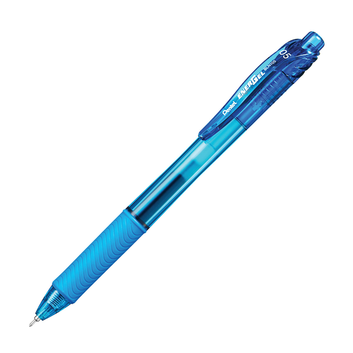 Pentel EnerGel-X Retractable Gel Pen 0.5 mm Needle Sky Blue (PENBLN105S)