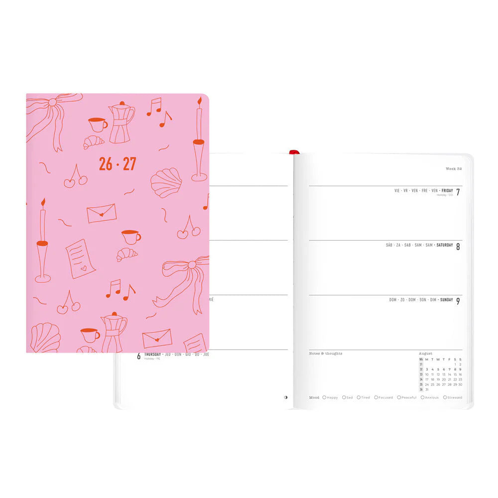 Letts Little Joys A5 Academic Week-to-View Planner 2026–2027 Pink