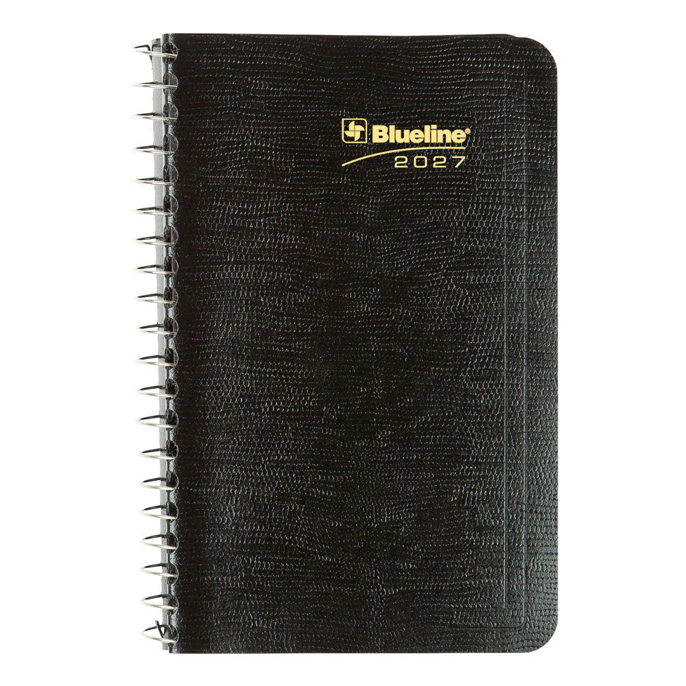 Blueline 2026 Agenda de poche quotidien 12 mois - Janvier à décembre - 6" x 3-1/2" - Noir - Bilingue