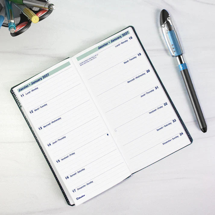 Agenda de poche bilingue Blueline Essential, deux semaines par page
