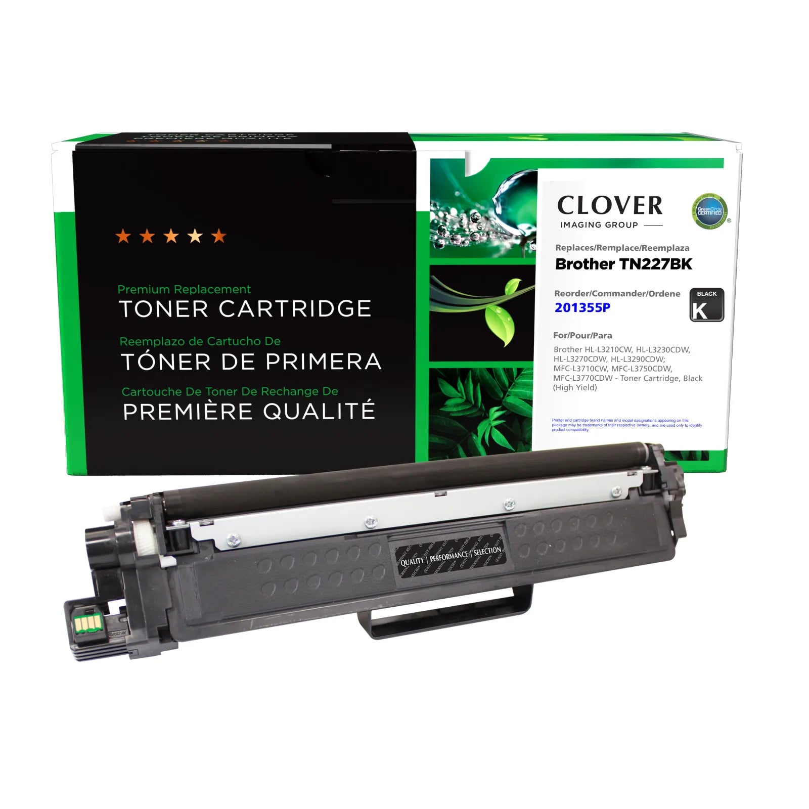Clover Remanufactured Brother TN227BK Toner Cartridge — Black, 3,000 Pages