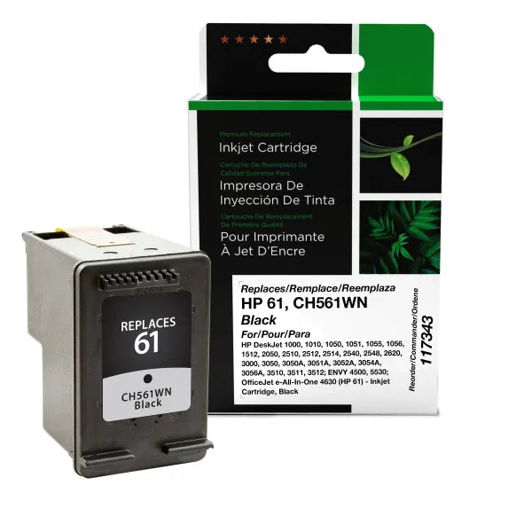 Clover Remanufactured HP61 Black Inkjet Cartridge CH561WN140