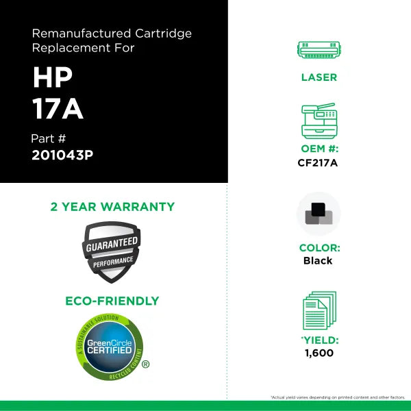 Clover Remanufactured CF217A Black Toner Cartridge 201043P