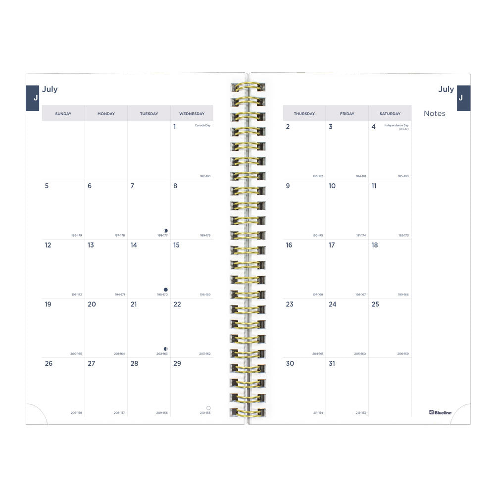 Agenda scolaire hebdomadaire Blueline Sous la mer 13 mois juillet-juillet 8"x5"
