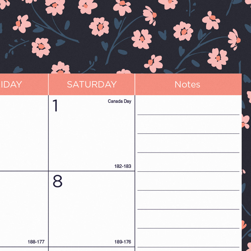 Blueline Blossom 18-Month Academic Desk Pad Calendar July 2026–Dec 2027