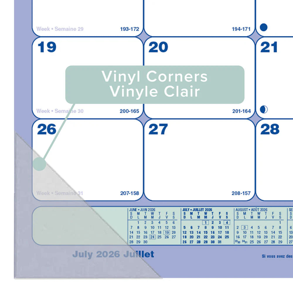 Blueline 13-Month Academic Monthly Desk Pad Bilingual July–July 11"x8½"