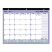 Blueline Sous-main mensuel scolaire bilingue 13 mois juillet–juillet 8½"x11"