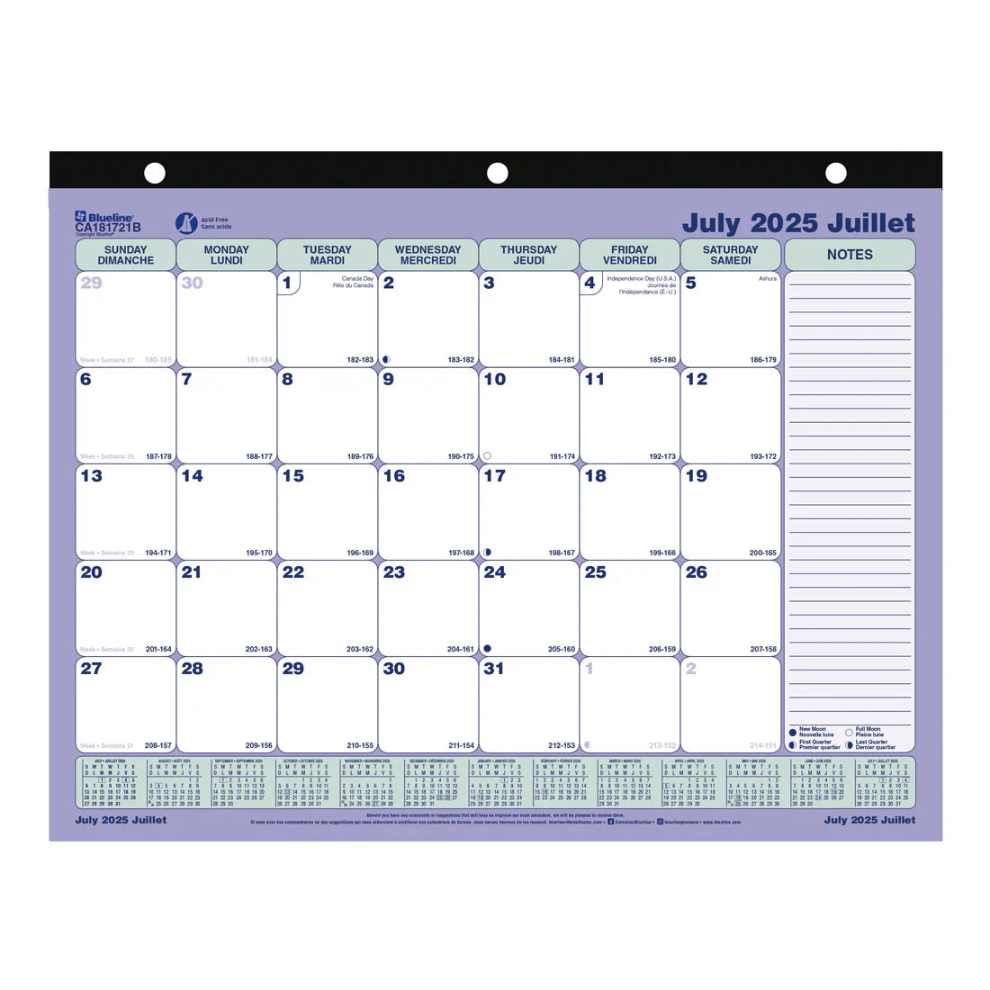 Calendar Academic Monthly Bilingual 11 X 8 1/2 2025/26