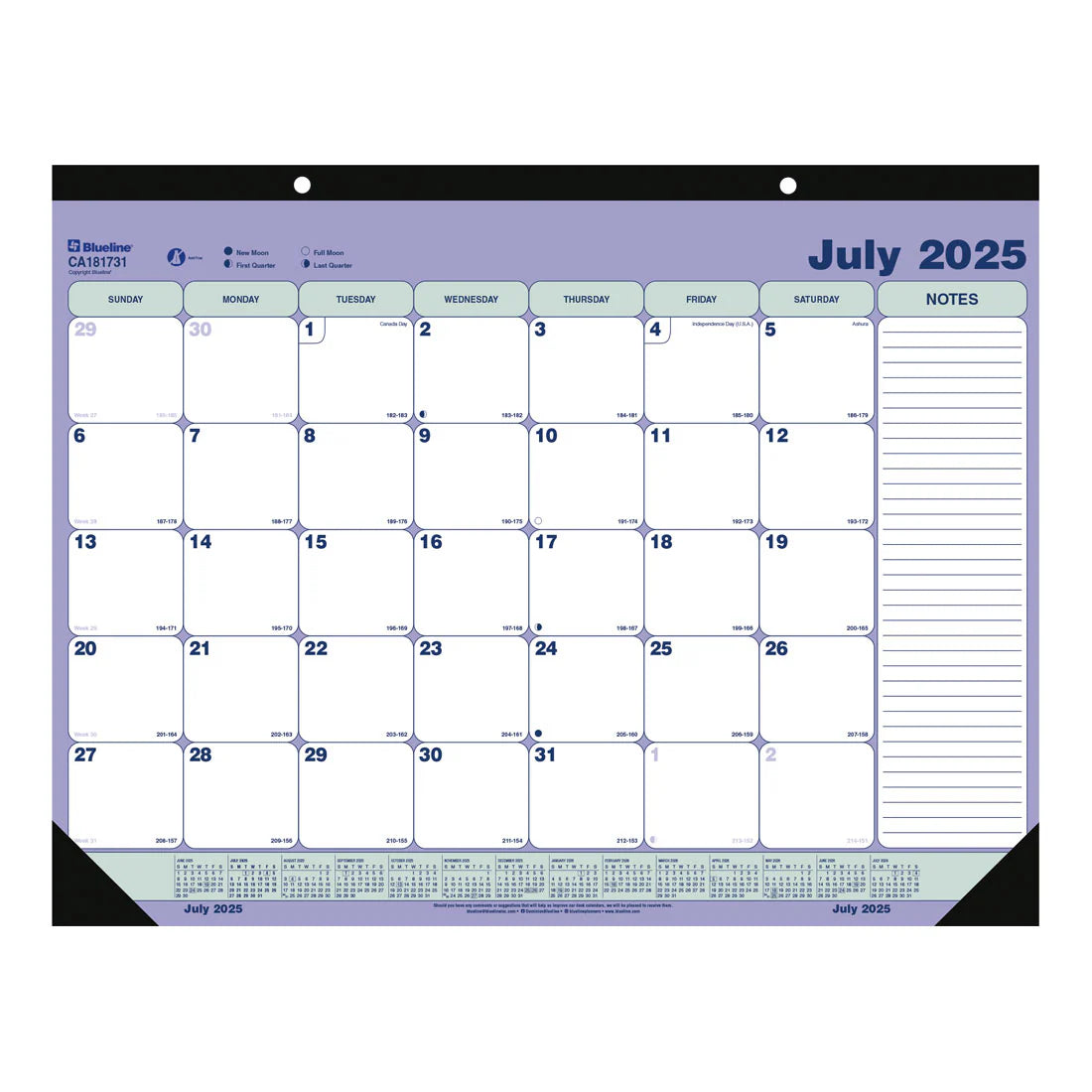 Calendar Academic 21 1/4 X 16 Monthly Desk Pad 13 Months 2025/26 CA181731