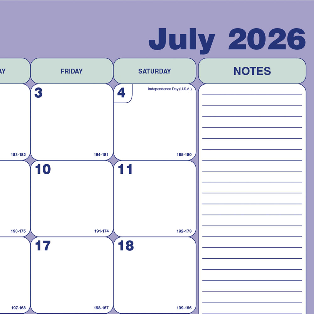 Calendrier de bureau mensuel scolaire de 13 mois Blueline, juillet-juillet, 21¼"x16"