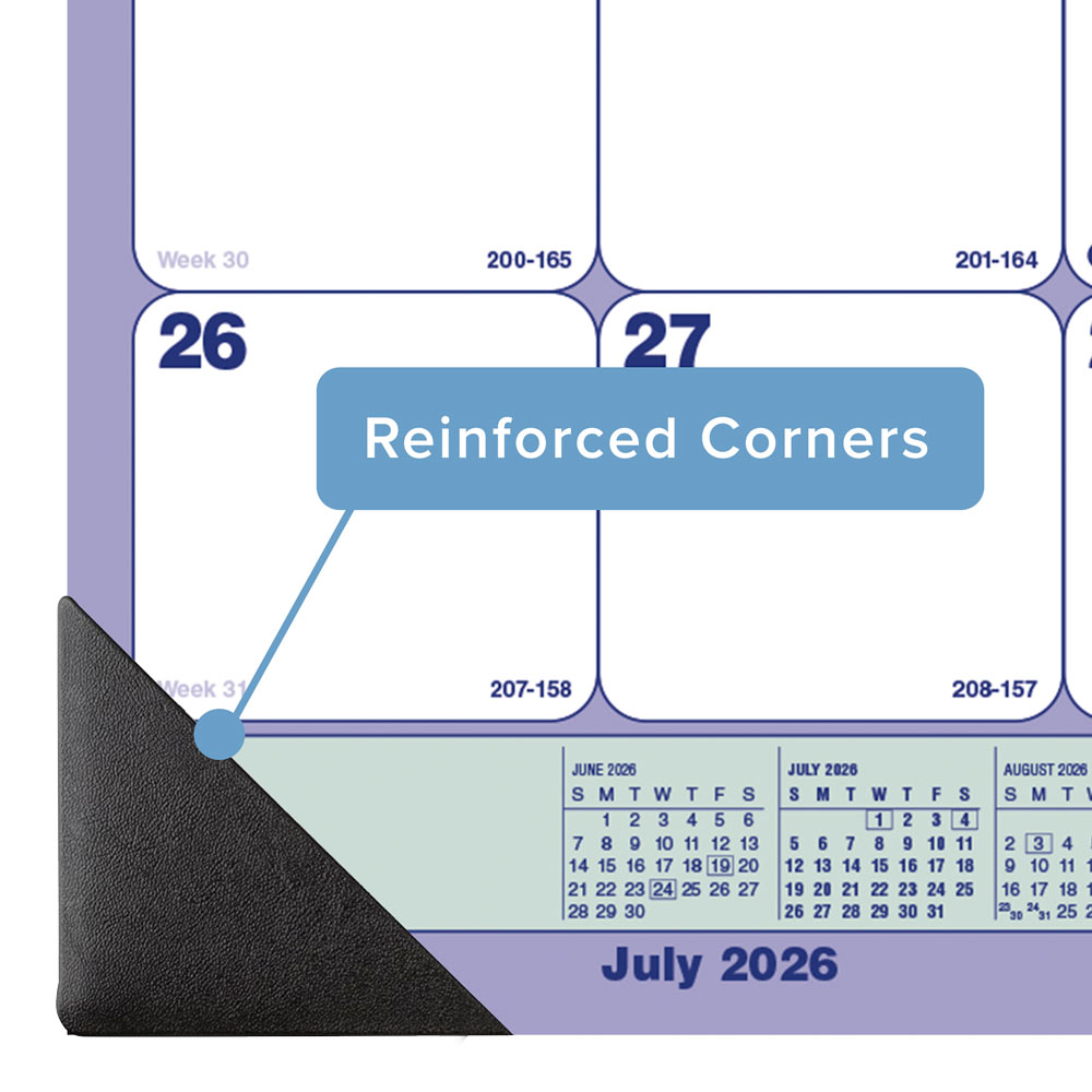 Calendrier de bureau mensuel scolaire de 13 mois Blueline, juillet-juillet, 21¼"x16"