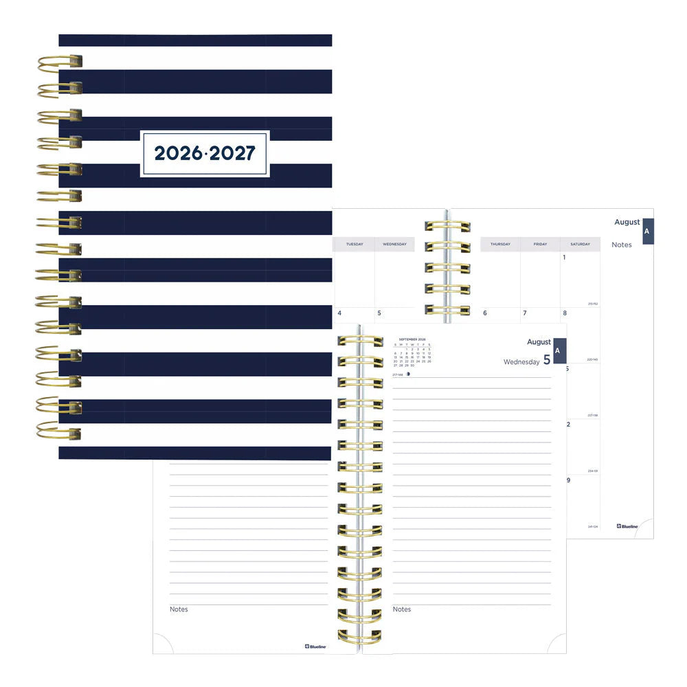 Blueline Under the Sea Academic Daily Planner 12-Month Aug 2026–July 2027