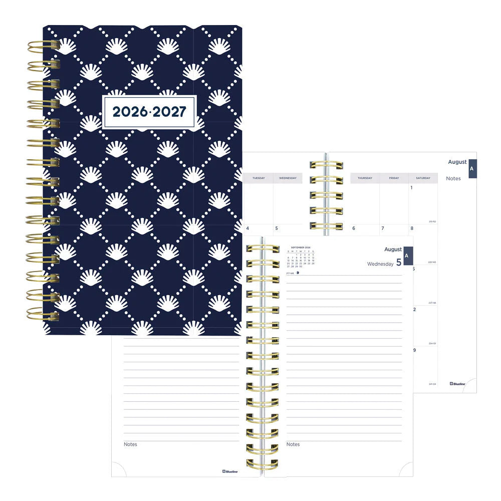 Blueline Under the Sea Academic Daily Planner 12-Month Aug 2026–July 2027