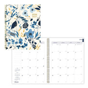 Agenda mensuel scolaire Blueline Blossom, 14 mois, juillet 2026-août 2027, 11"x8½"