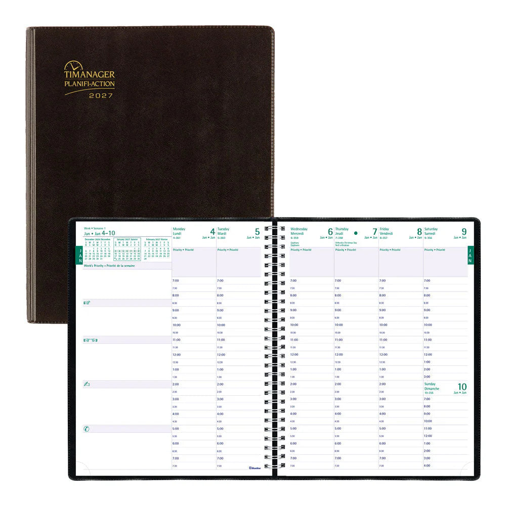 Agenda semainier timanager noir 2026 CBBM2BLK