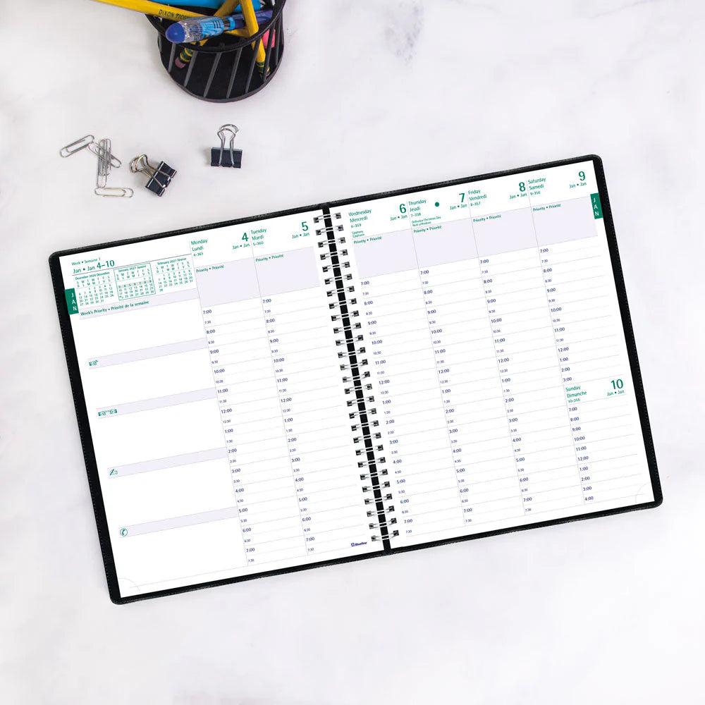 Agenda semainier timanager noir 2026 CBBM2BLK