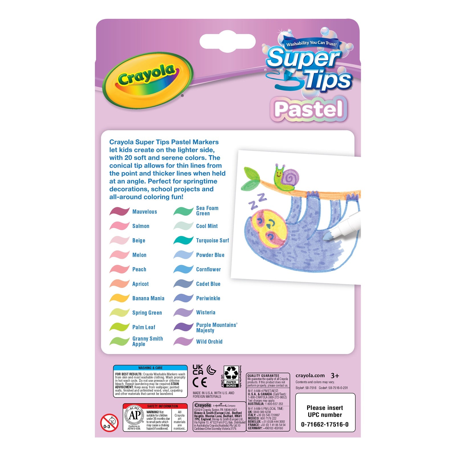 Super Tips Pastel Washable Markers