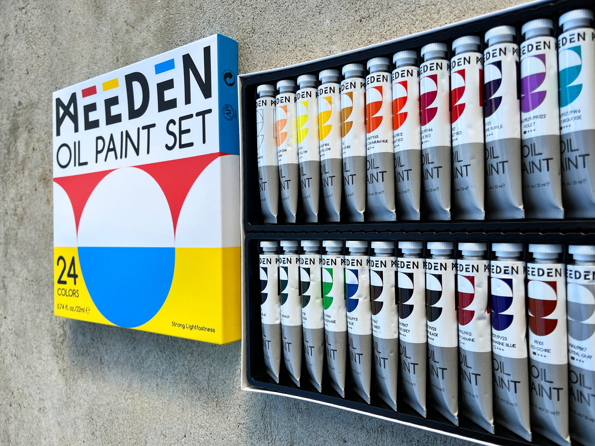 Meeden Oil Paint 24-Colour Set / 22mL Tubes