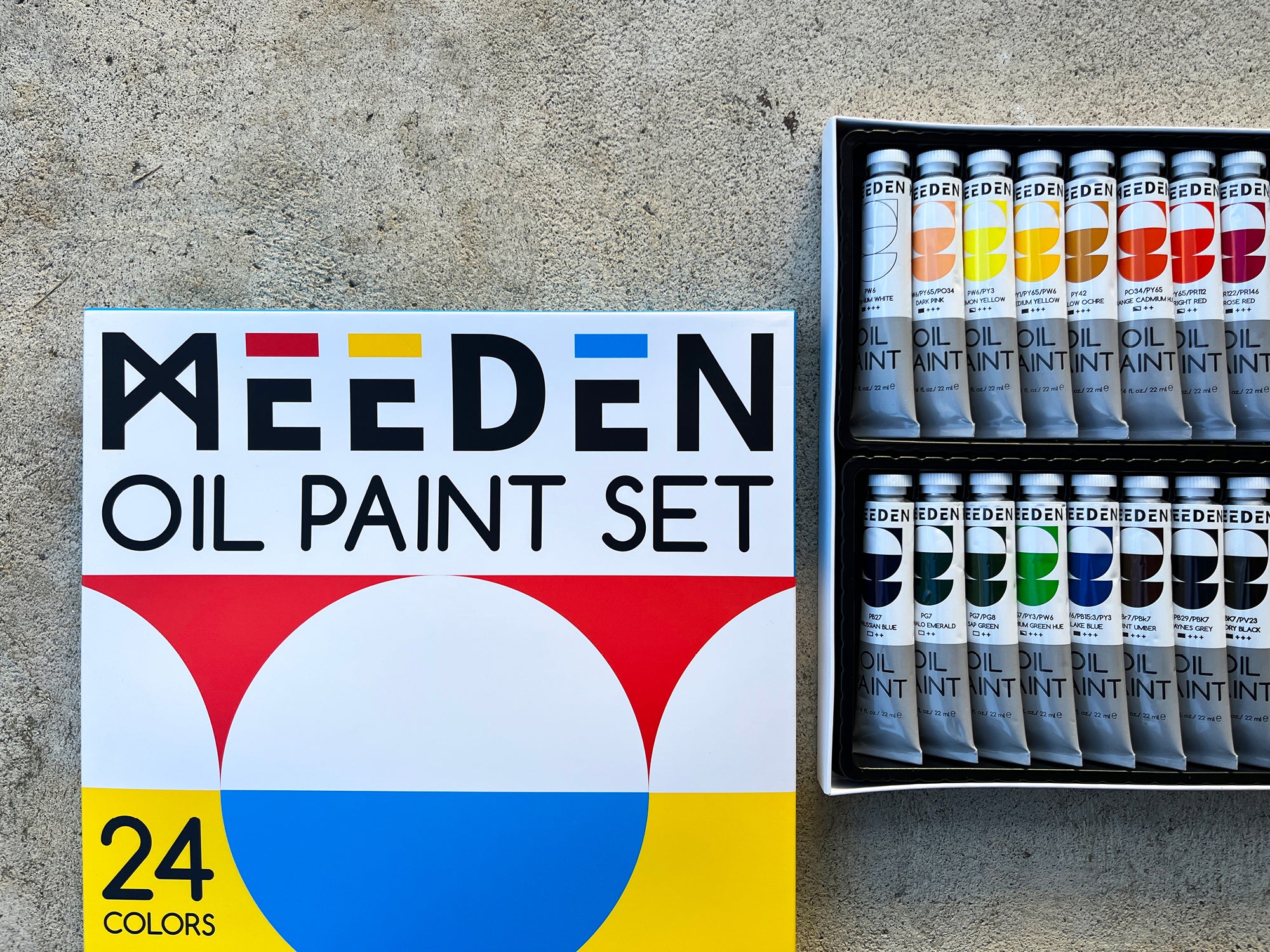 Meeden Oil Paint 24-Colour Set / 22mL Tubes