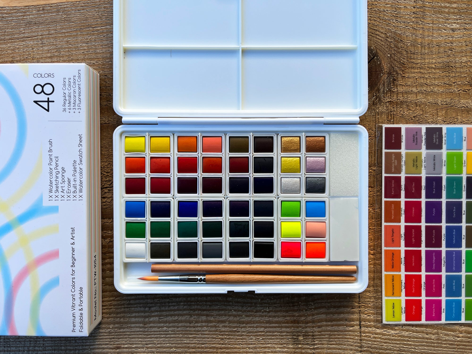 Meeden Watercolour 48-Colour Travel Set