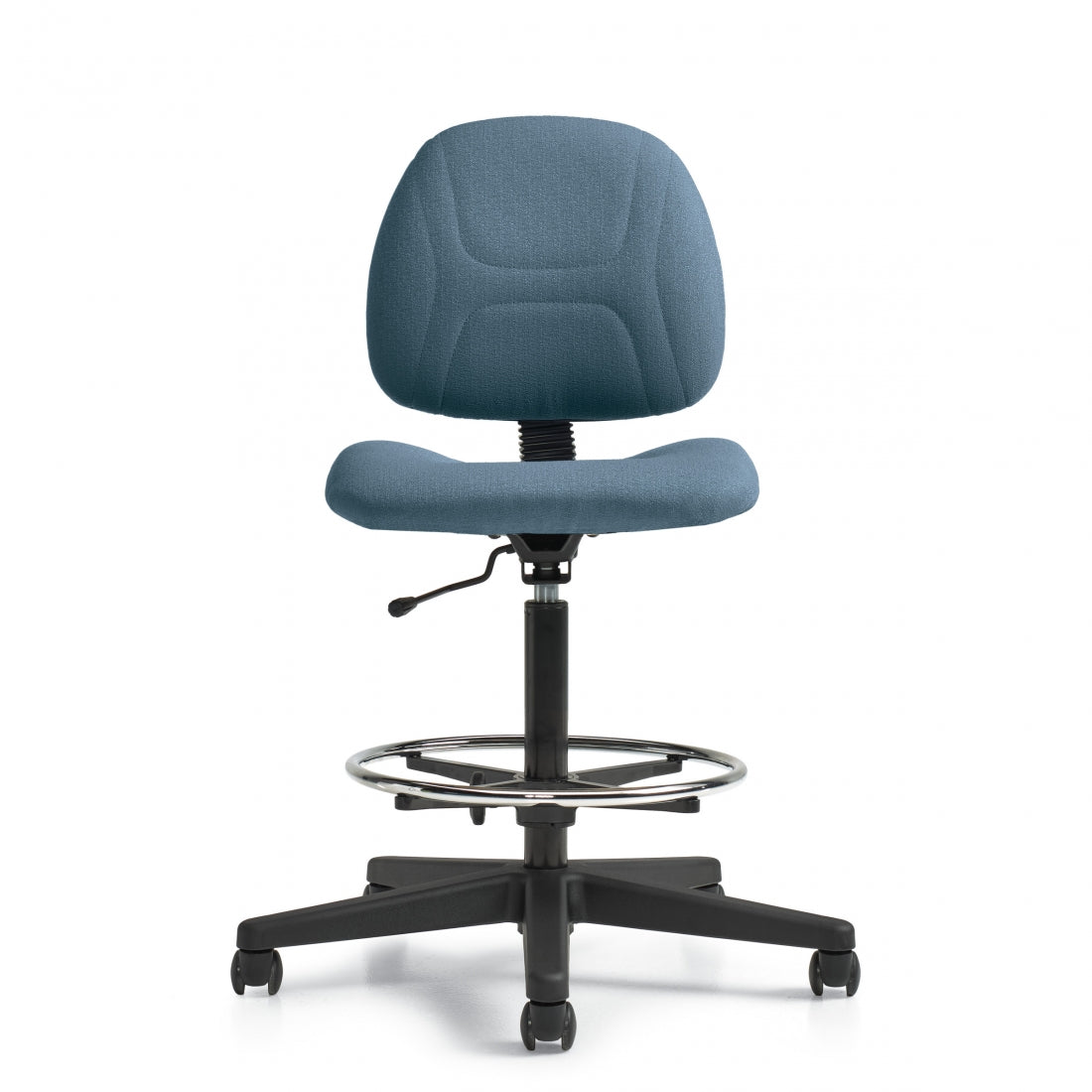 Danio Armless Height Adjustable Task Stool - Black Fabric