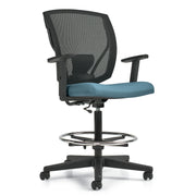 IBEX | UPHOLSTERED SEAT & MESH BACK DRAFTING TASK CHAIR WITH ARMS MVL2808FU75