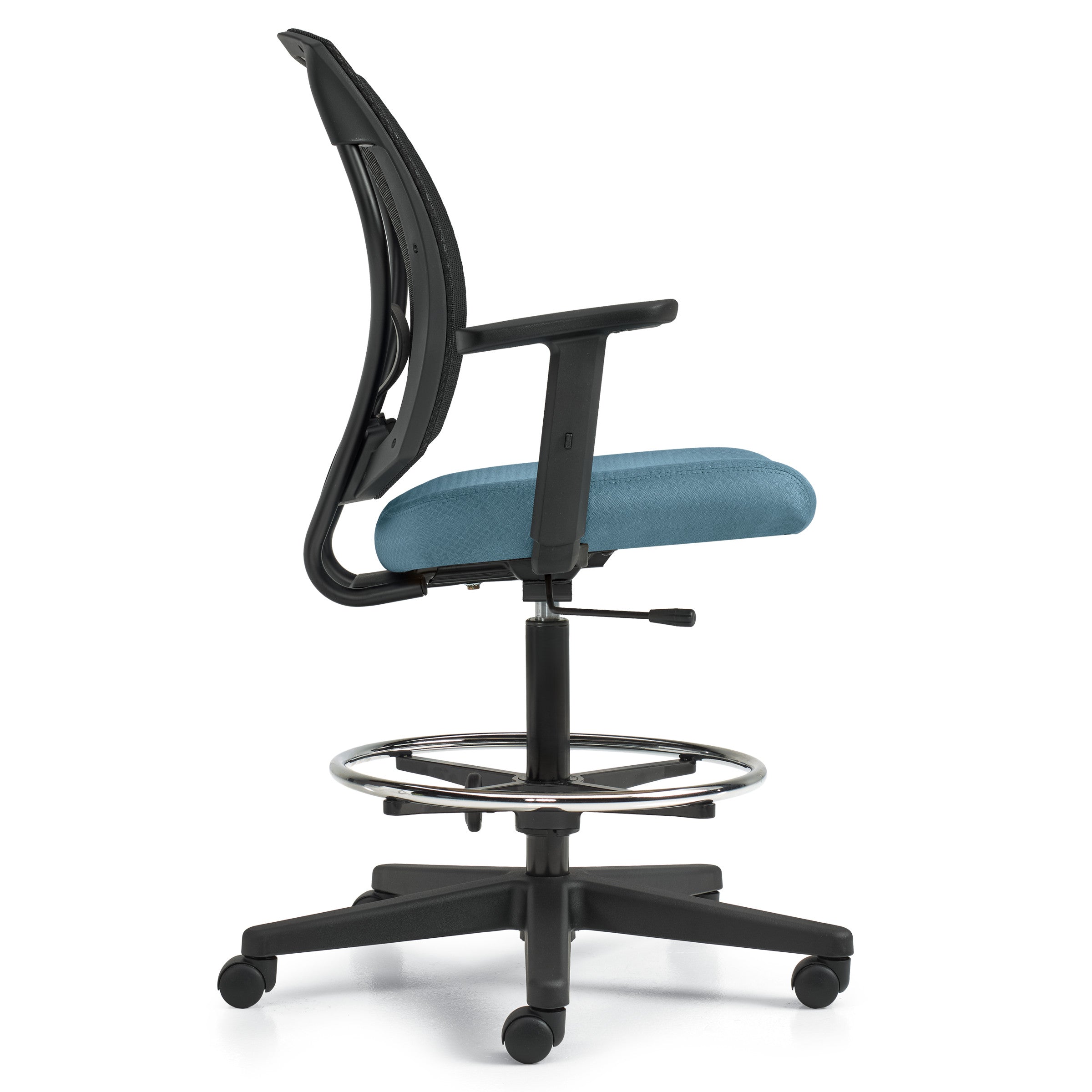 IBEX | UPHOLSTERED SEAT & MESH BACK DRAFTING TASK CHAIR WITH ARMS MVL2808FU75