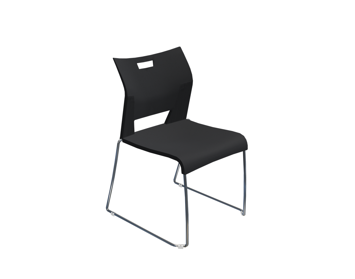 Global Duet 6621 Armless Stacking Chair – Black