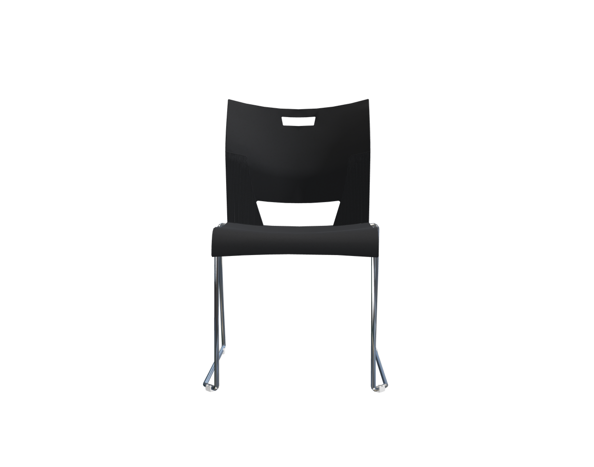 Global Duet 6621 Armless Stacking Chair – Black