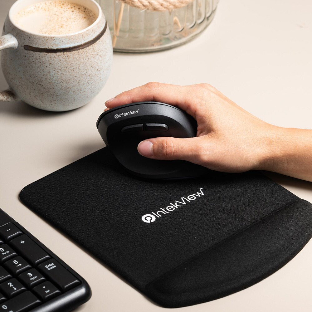 Rectangle Gel wrist Mouse pad Black 180g