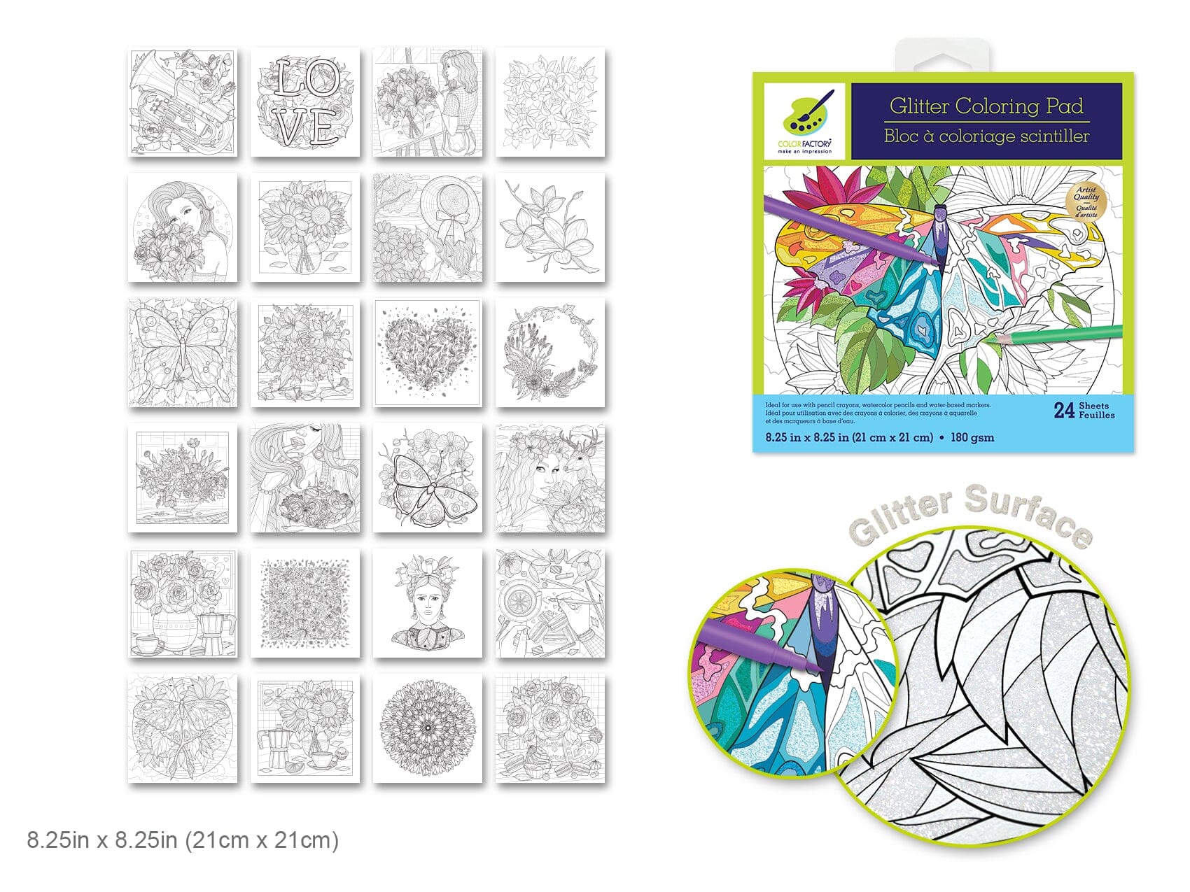 Glitter Colouring Pads
