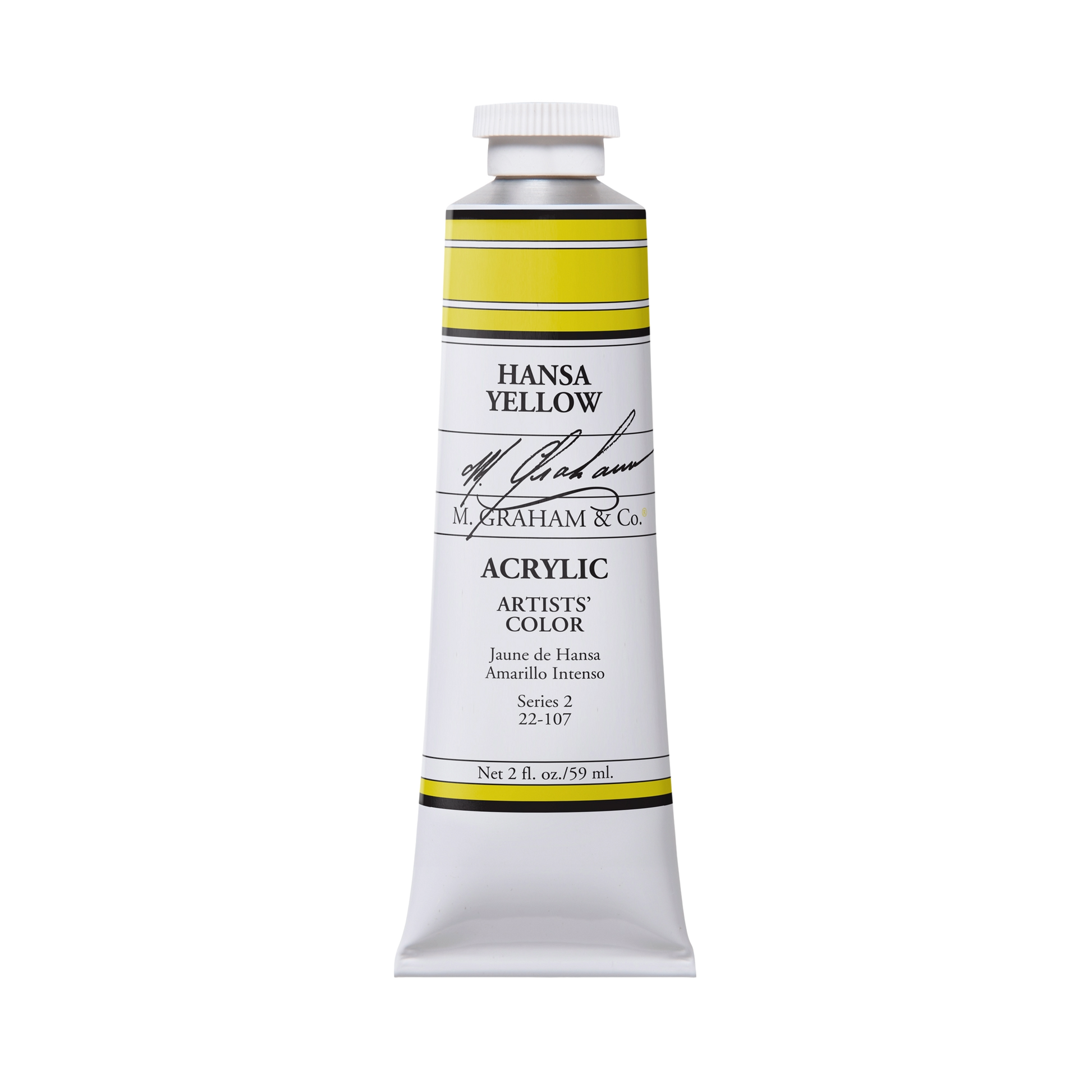 M. Graham Artists' Acrylic - Hansa Yellow, 2 oz / 60 ml tube