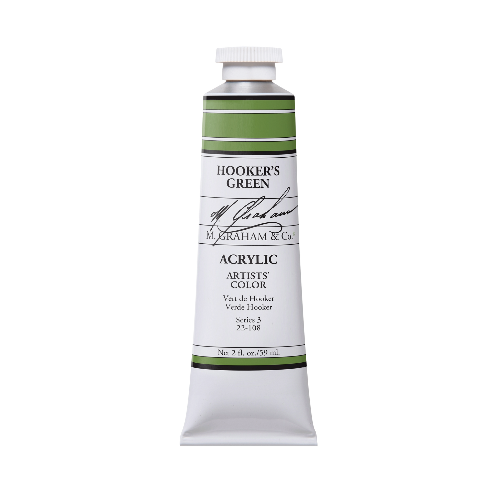 M. Graham Artists' Acrylic - Hooker's Green, 2 oz / 60 ml tube