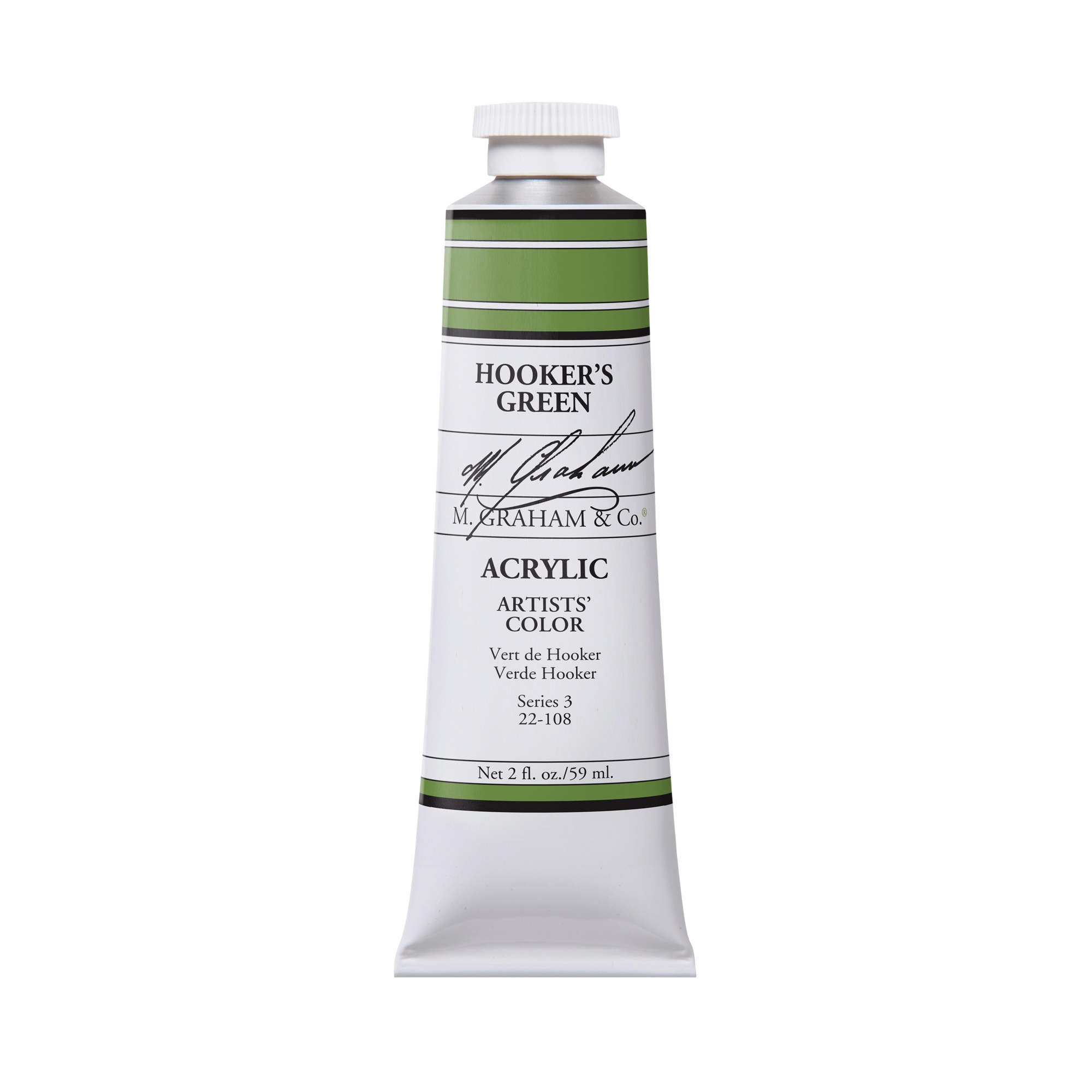 M. Graham Artists' Acrylic - Hooker's Green, 2 oz / 60 ml tube