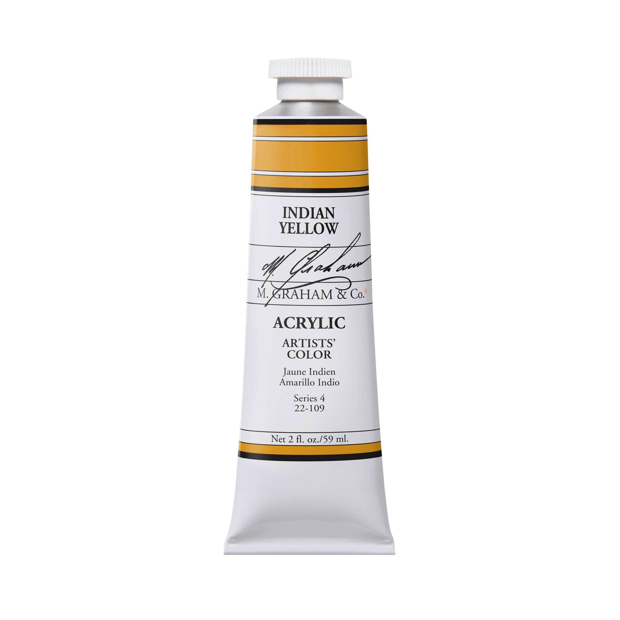 M. Graham Artists' Acrylic - Indian Yellow, 2 oz / 60 ml tube