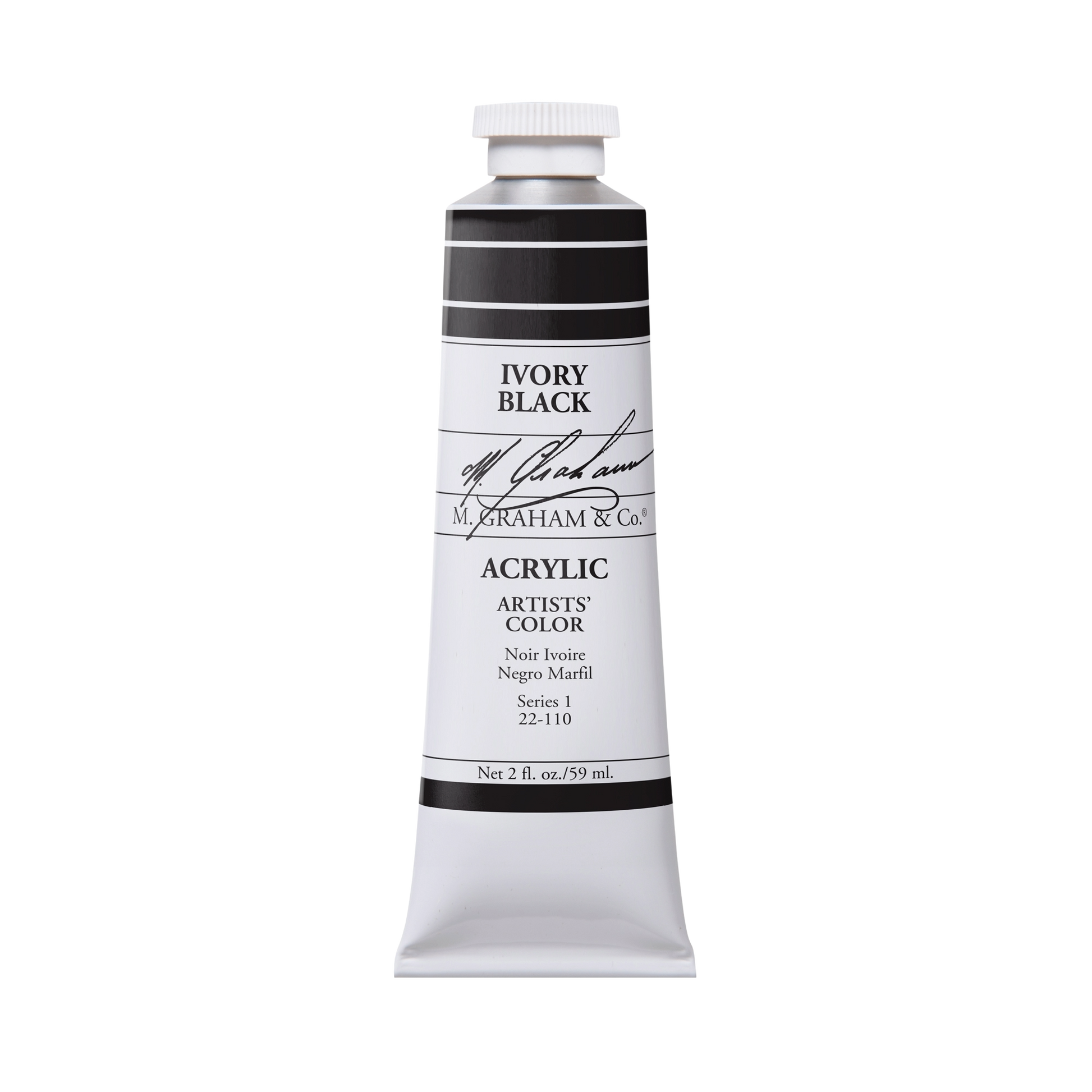 M. Graham Artists' Acrylic - Ivory Black, 2 oz / 60 ml tube