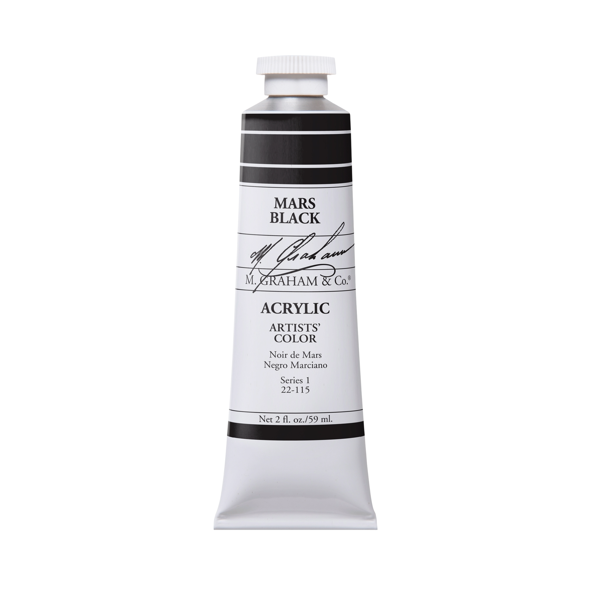 M. Graham Artists' Acrylic - Mars Black, 2 oz / 60 ml tube