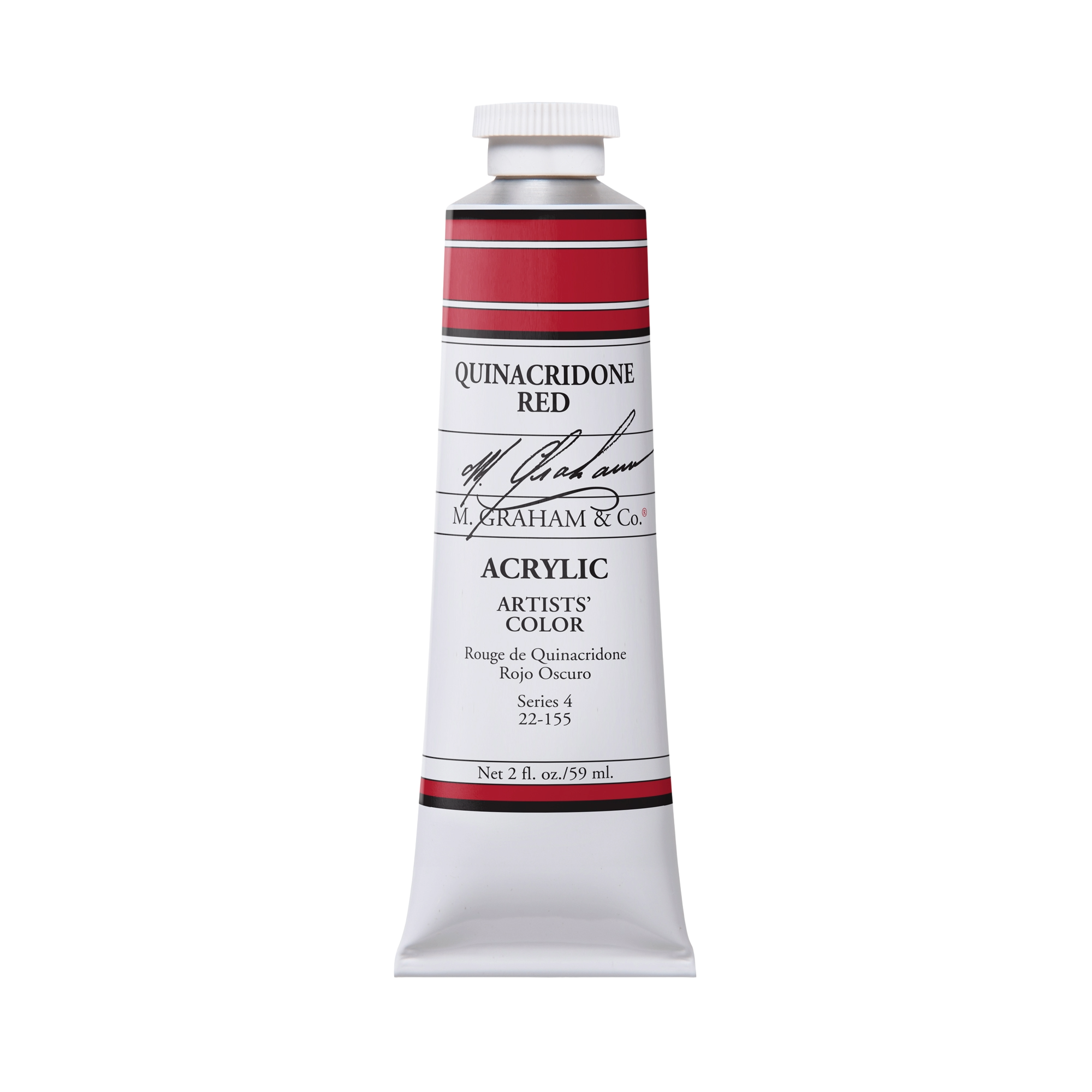 M. Graham Artists' Acrylic - Quinacridone Red, 2 oz / 60 ml tube