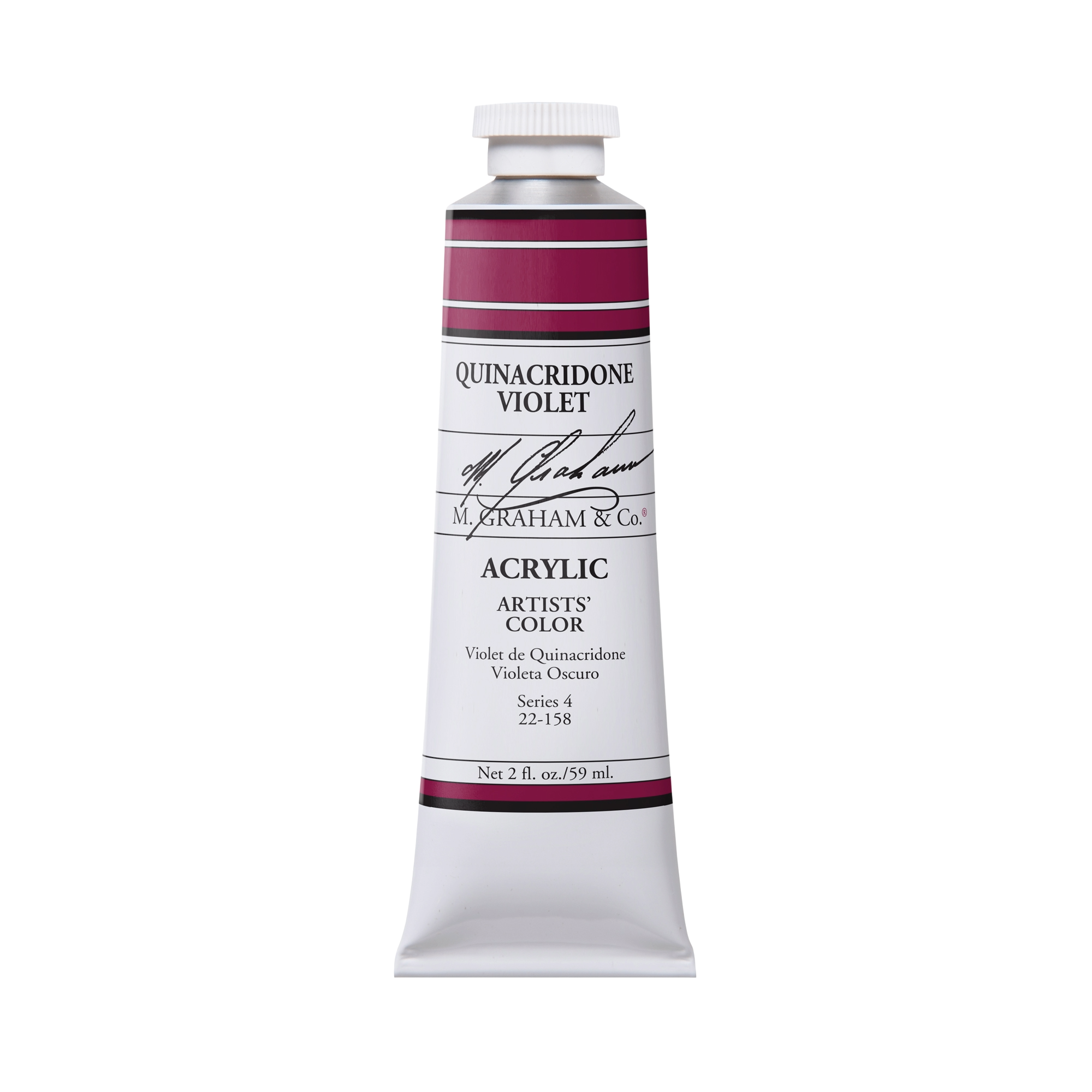 M. Graham Artists' Acrylic - Quinacridone Violet, 2 oz / 60 ml tube