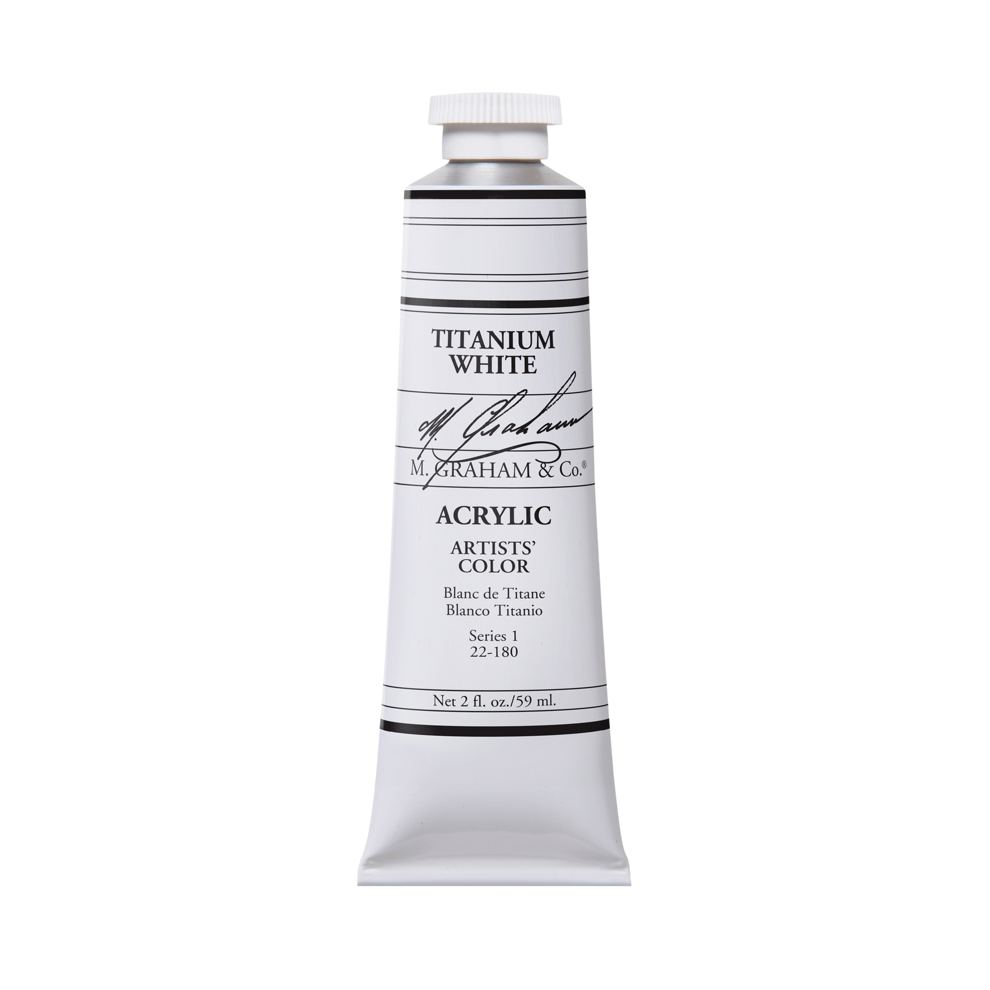 M. Graham Artists' Acrylic - Titanium White, 2 oz / 60 ml tube