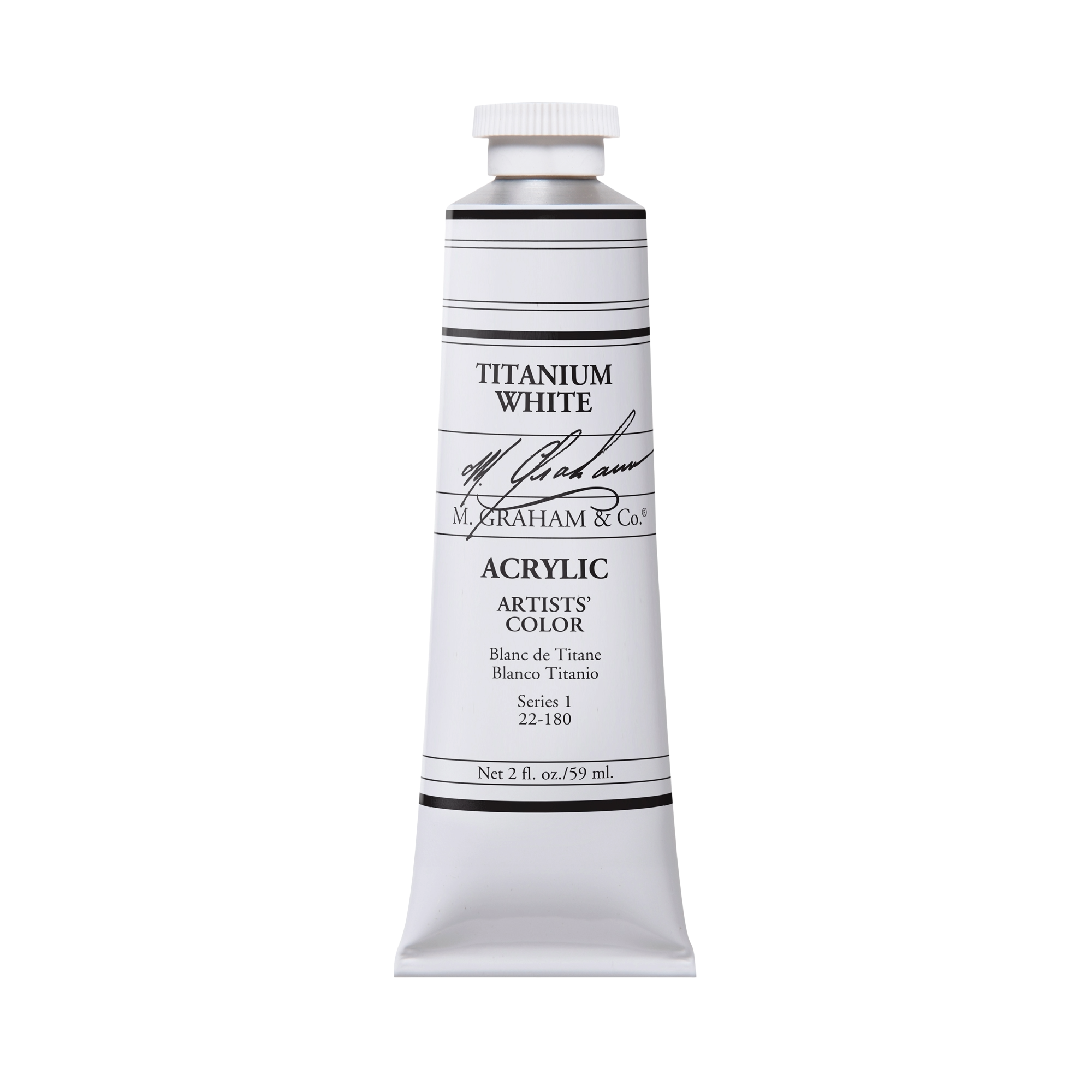M. Graham Artists' Acrylic - Titanium White, 2 oz / 60 ml tube