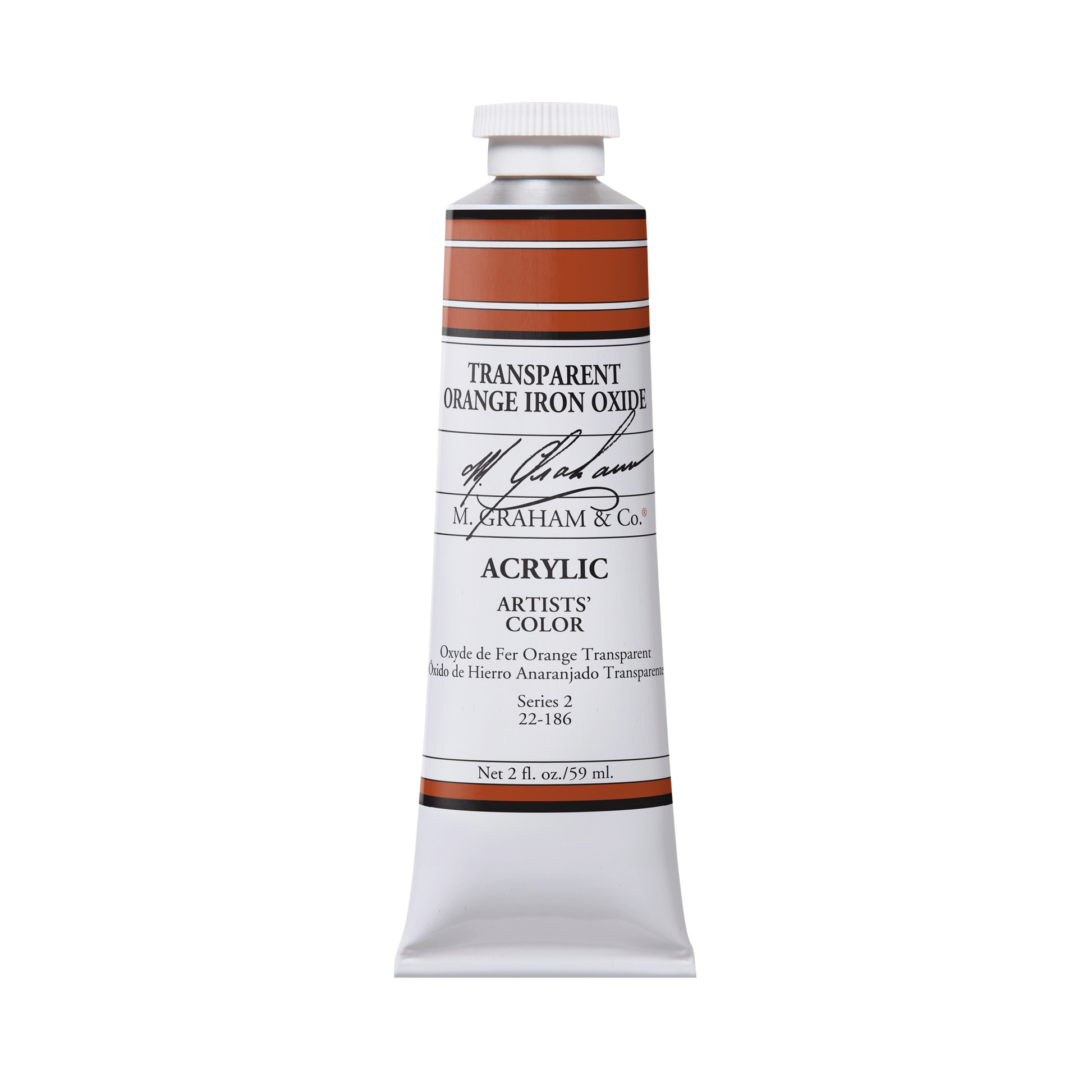 M. Graham Artists' Acrylic - Transparent Orange Iron Oxide, 2 oz / 60 ml tube