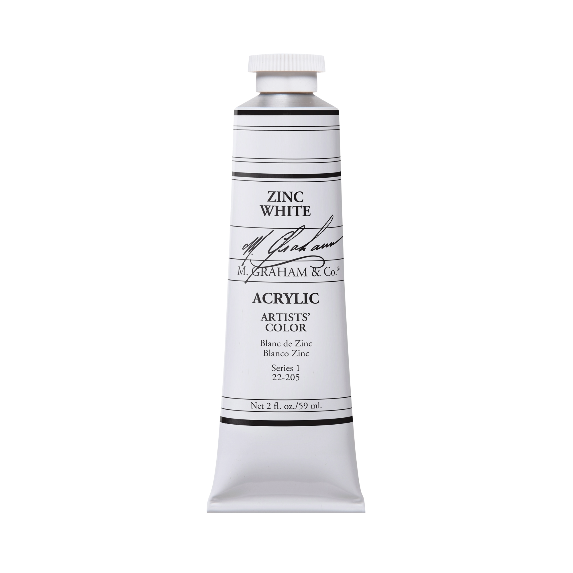 M. Graham Artists' Acrylic - Zinc White, 2 oz / 60 ml tube