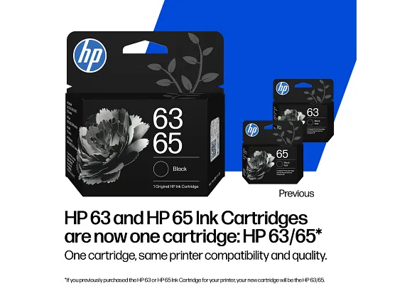 HP 63XL / 65XL Black Ink Cartridge – High Yield, 300 Pages