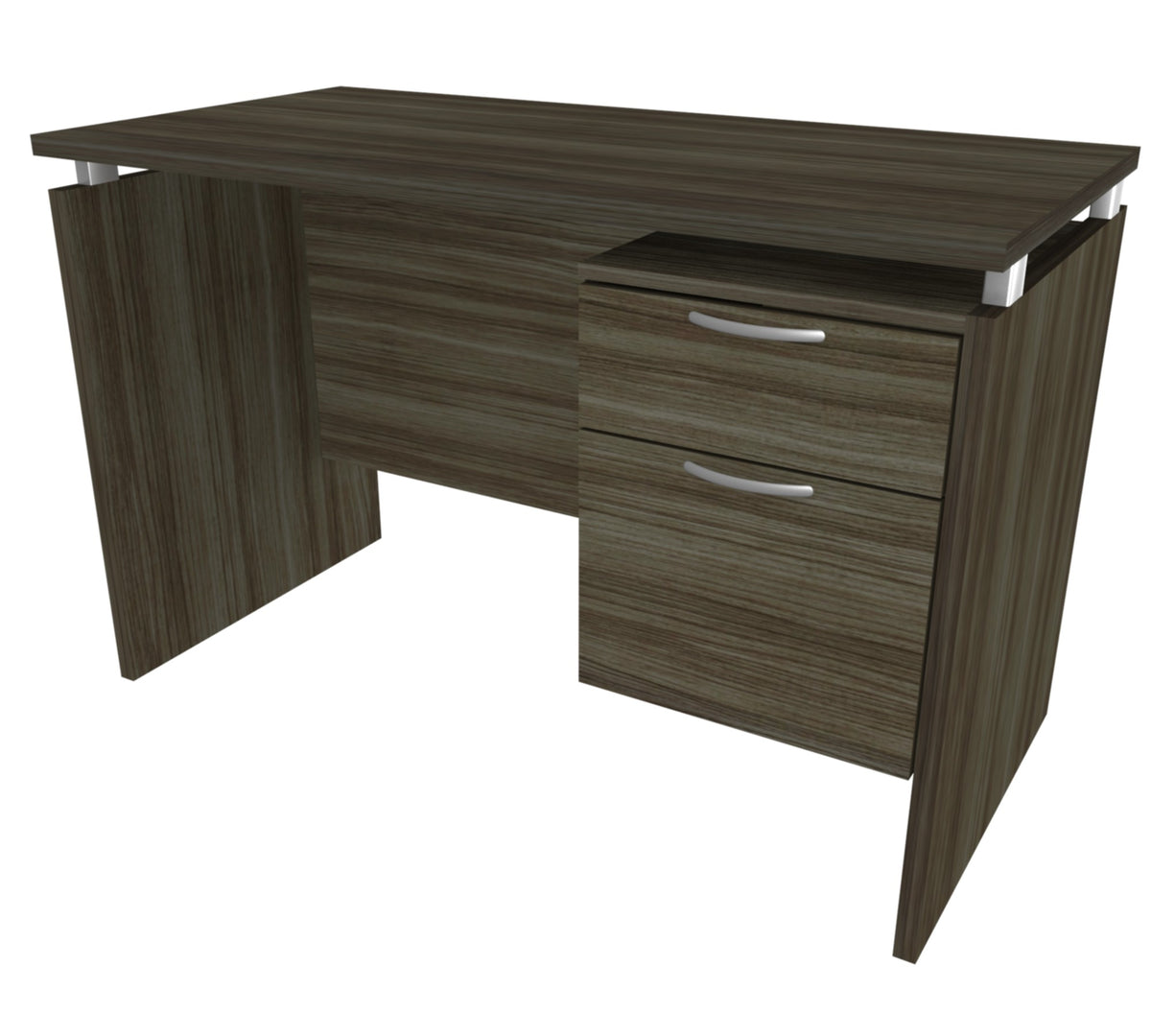 Heartwood Mira Single Pedestal Desks – 24" x 48", Grey Dusk