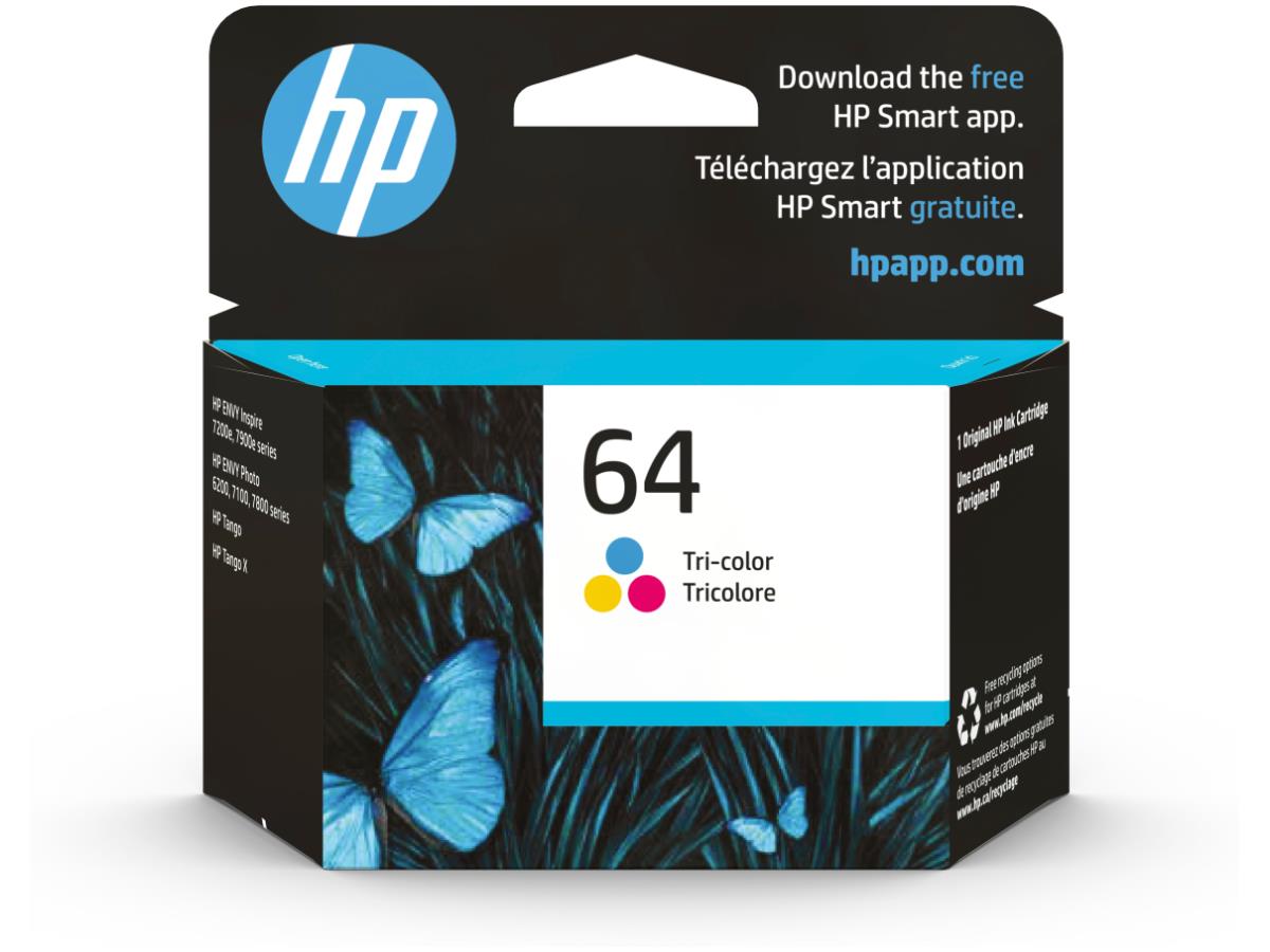 HP 64 Tri-color Original Ink Cartridge