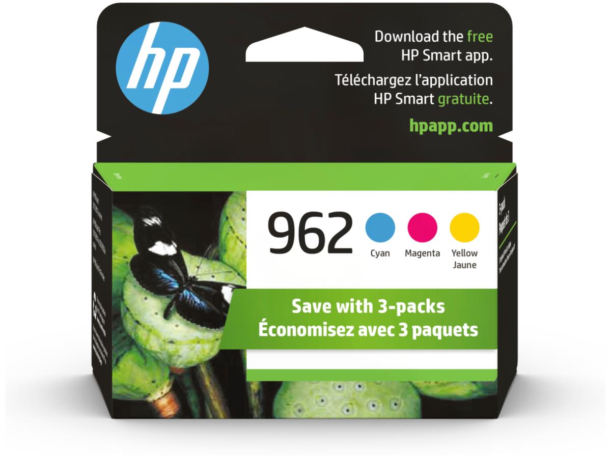 HP 962 (3YP00AN#140) C/M/Y 3-Pack Original Inkjet Cartridges